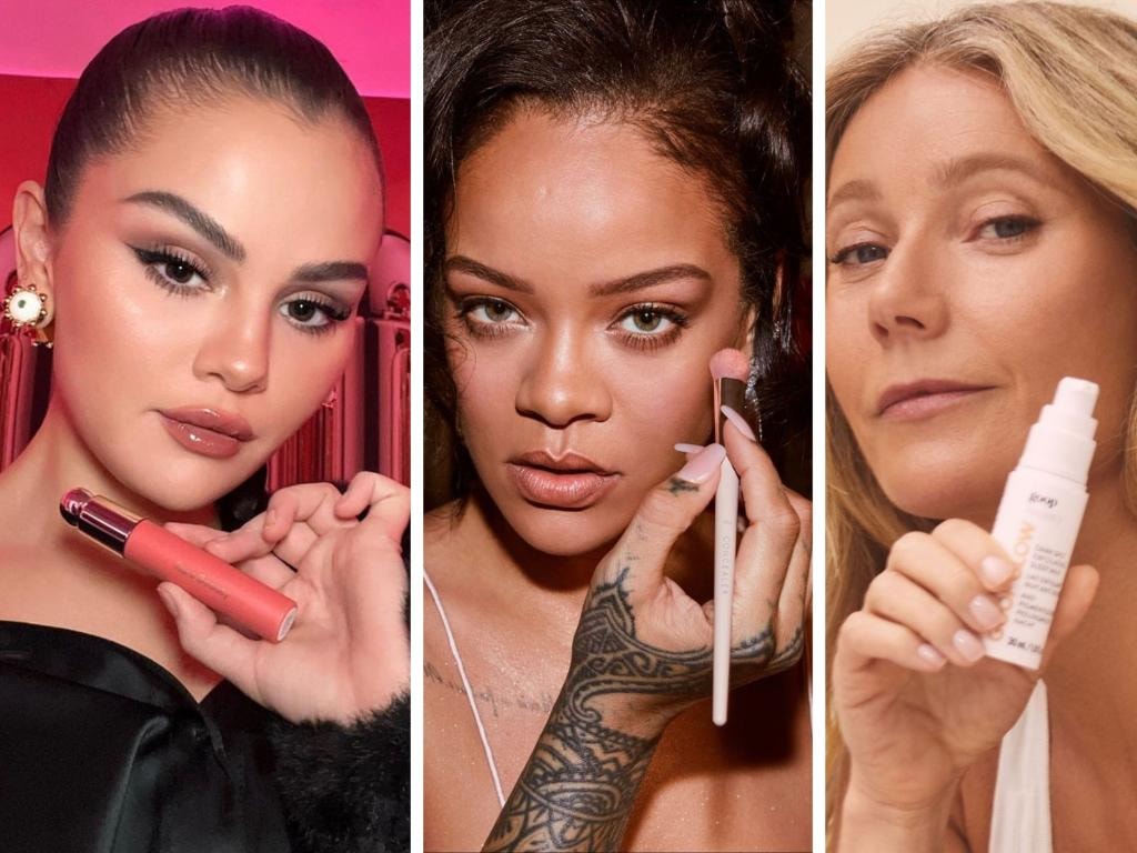Women holding beauty cosmetic products